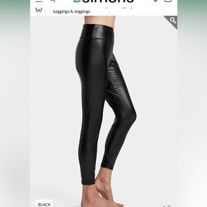 High-rise faux-leather legging